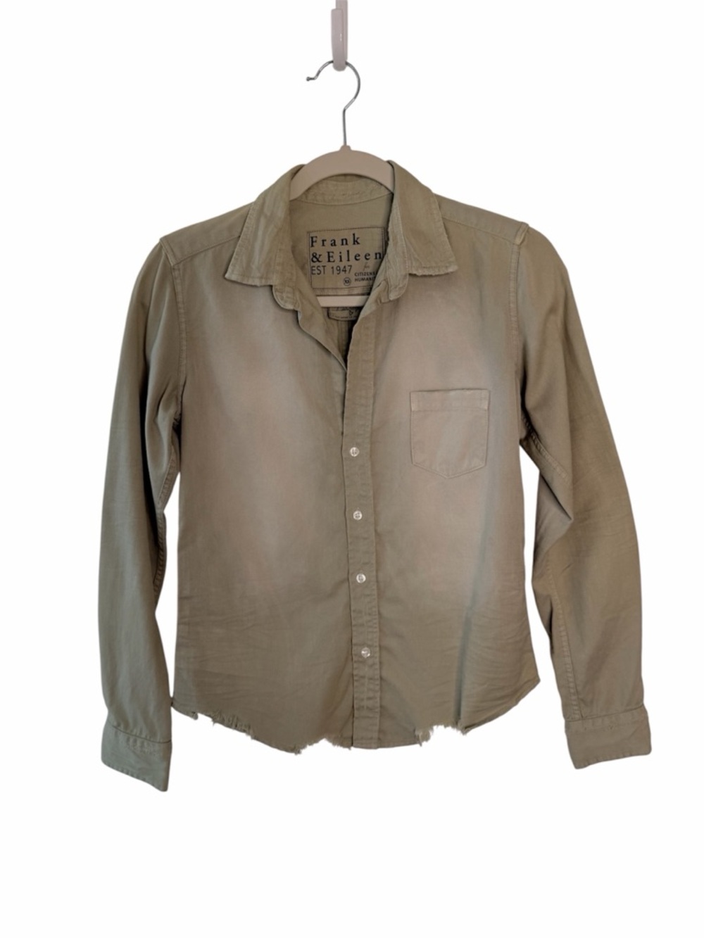 Rare NWOT FRANK & EILEEN Citizens of Humanity Collab Olive Barry Denim Shirt XS